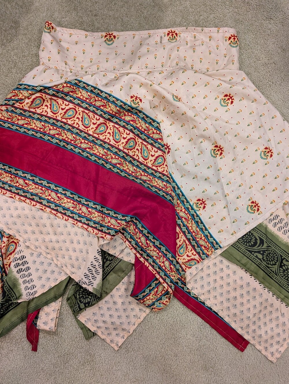 Reversible Wrap Skirt Handkerchief Hem